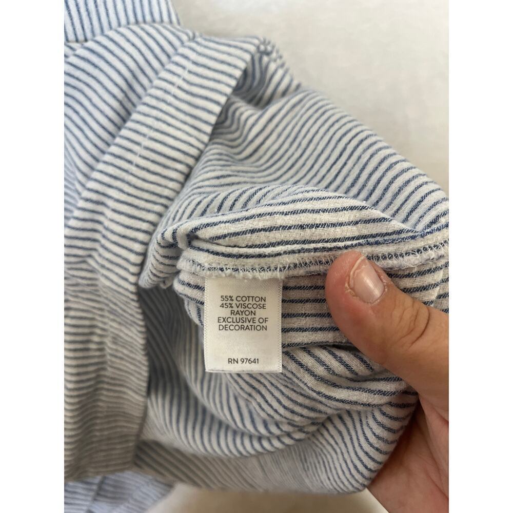 J. Jill Embroidered Pinstripe Tunic Dress sz L Coastal Coverup Vacation Bohemian - Picture 6 of 9